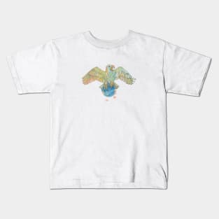 Eagle Carries Earth Across the Vast, Eternal Sky Kids T-Shirt